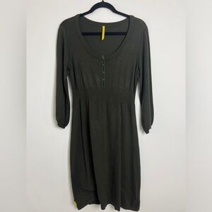 LOLE Dark Olive‎ Green Long Sleeve Round Neck Sweater Dress Size M